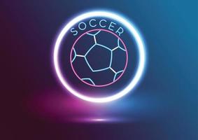 neon calcio palla su blu sfondo vettore