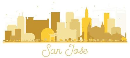 san jose California Stati Uniti d'America città orizzonte d'oro silhouette. vettore