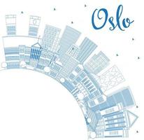 schema Oslo Norvegia città orizzonte con blu edifici e copia spazio. vettore