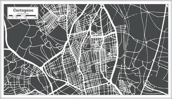 cartagena Spagna città carta geografica nel retrò stile. schema carta geografica. vettore