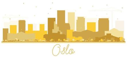 Oslo Norvegia orizzonte d'oro silhouette. vettore