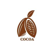 cacao fagiolo, cacao grafico icona, simbolo o emblema vettore