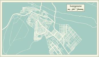 laayoune sahara città carta geografica nel retrò stile. schema carta geografica. vettore