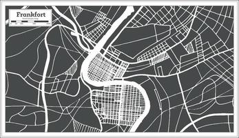 frankfort Stati Uniti d'America città carta geografica nel retrò stile. schema carta geografica. vettore