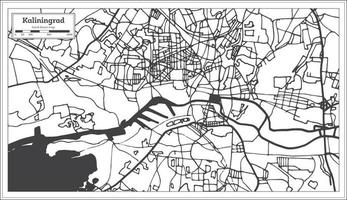 kaliningrad Russia città carta geografica nel retrò stile. schema carta geografica. vettore