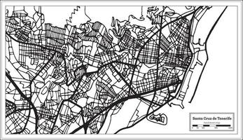 Santa Cruz de tenerife Spagna città carta geografica nel retrò stile. schema carta geografica. vettore