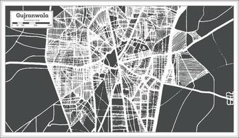 gujranwala Pakistan città carta geografica nel retrò stile. schema carta geografica. vettore