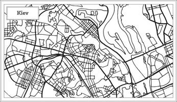 kiev Ucraina carta geografica nel nero e bianca colore. vettore