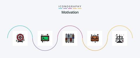 motivazione linea pieno piatto 5 icona imballare Compreso . livello. equalizzatore. uguaglianza. equilibrio vettore