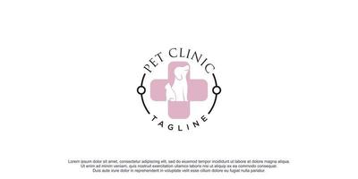 animale domestico clinica logo design icona vettore illustrazione