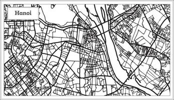 Hanoi Vietnam città carta geografica nel nero e bianca colore. vettore