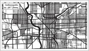 indianapolis Stati Uniti d'America città carta geografica nel retrò stile nero e bianca colore. schema carta geografica. vettore