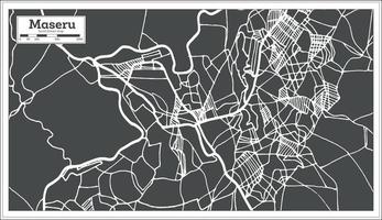 maseru Lesoto città carta geografica nel retrò stile. schema carta geografica. vettore