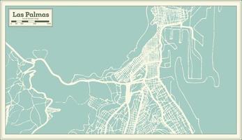 las palmas Spagna città carta geografica nel retrò stile. schema carta geografica. vettore