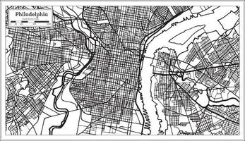 Filadelfia Pennsylvania Stati Uniti d'America carta geografica nel nero e bianca colore. vettore