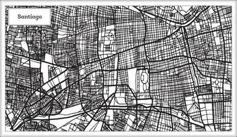 santiago chile città carta geografica nel nero e bianca colore. vettore