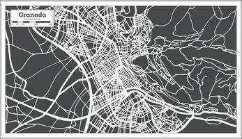 granada Spagna città carta geografica nel retrò stile. schema carta geografica. vettore