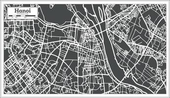 Hanoi Vietnam città carta geografica nel retrò stile. schema carta geografica. vettore