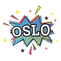 Oslo comico testo nel pop arte stile. vettore