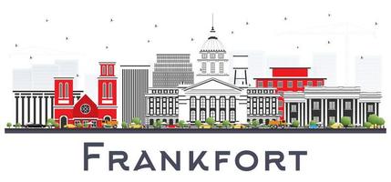 frankfort Kentucky Stati Uniti d'America città orizzonte con grigio edifici isolato su bianca. vettore
