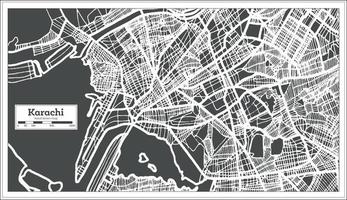 karachi Pakistan città carta geografica nel retrò stile. schema carta geografica. vettore