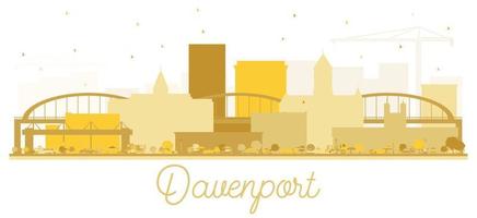 davenport città orizzonte d'oro silhouette. vettore