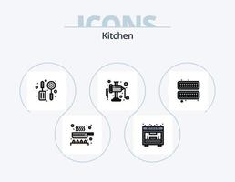 cucina linea pieno icona imballare 5 icona design. cucina. prima colazione. cibo. pomodoro. ketchup salsa vettore