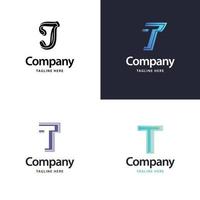 lettera t grande logo imballare design creativo moderno loghi design per il tuo attività commerciale vettore