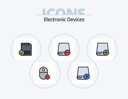 dispositivi linea pieno icona imballare 5 icona design. gadget. computer. hardware. hardware. dispositivi vettore