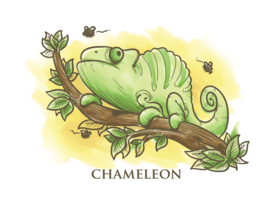 Illustrazione del fumetto di Chameleon vettore