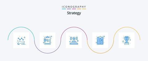 strategia blu 5 icona imballare Compreso . stella. premio. argento. premio vettore