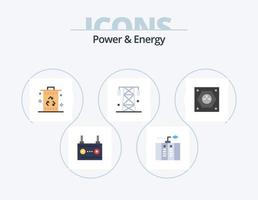 energia e energia piatto icona imballare 5 icona design. linea. elettricità. Generatore. riciclare. spazzatura vettore