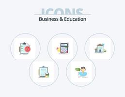attività commerciale e formazione scolastica piatto icona imballare 5 icona design. matematica. calcolatrice. consultazione. risultato. analitica vettore