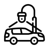 auto parcheggio video sorveglianza linea icona vettore illustrazione