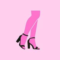 sandali tacchi calzature femmina ragazza illustrazione arte icona schema design vettore
