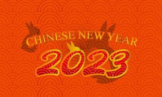 contento Cinese nuovo anno 2023 anno di il coniglio zodiaco cartello vettore