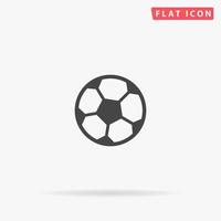 calcio palla piatto vettore icona. glifo stile cartello. semplice mano disegnato illustrazioni simbolo per concetto infografica, disegni progetti, ui e ux, sito web o mobile applicazione.