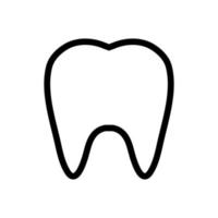 dente icona linea isolato su bianca sfondo. nero piatto magro icona su moderno schema stile. lineare simbolo e modificabile ictus. semplice e pixel Perfetto ictus vettore illustrazione.