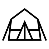 tenda linea icona isolato su bianca sfondo. nero piatto magro icona su moderno schema stile. lineare simbolo e modificabile ictus. semplice e pixel Perfetto ictus vettore illustrazione.