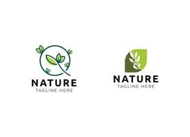 natura logo design modello vettore