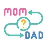 ricerca mamma o papà dopo divorzio colore icona vettore illustrazione