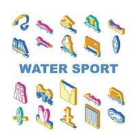 acqua gli sport attivo occupazione icone impostato vettore