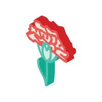 garofano fiore isometrico icona vettore illustrazione