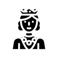 Regina donna glifo icona vettore illustrazione