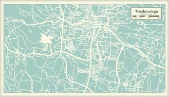 tasikmalaya Indonesia città carta geografica nel retrò stile. schema carta geografica. vettore