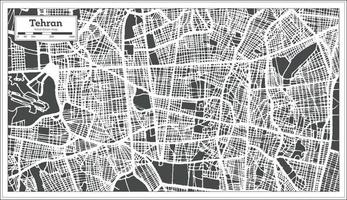 tehran mi sono imbattuto città carta geografica nel retrò stile. schema carta geografica. vettore