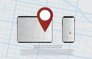 astratto sfondo di mobile tavoletta App e mappe itinerario GPS strada navigazione Posizione hud ui schermo vettore