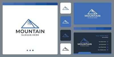 montagna logo design ispirazione. attività commerciale carta modello design. vettore