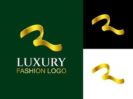 lusso lettera r o S con d'oro colore nastro stile logo design modello vettore