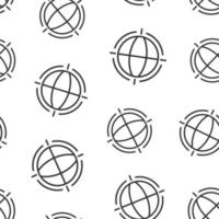 terra pianeta icona nel piatto stile. globo geografico vettore illustrazione su bianca isolato sfondo. globale comunicazione senza soluzione di continuità modello attività commerciale concetto.